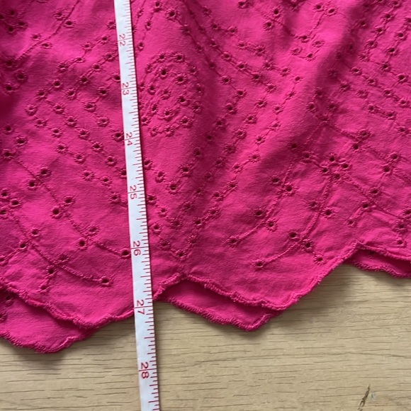 Torrid Eyelet Tank Top Pink Lace Size 3 Ruffle High Neck - Picture 6 of 8